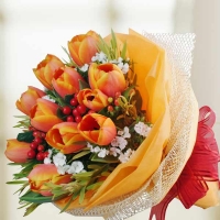 10 Tulips Hand Bouquet