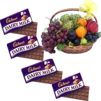 Seasonal Fruits Basket with Cadburys Chocolates