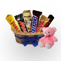 Cuddly Soft 24 inches pink teddy ,Including 6 items chocolate